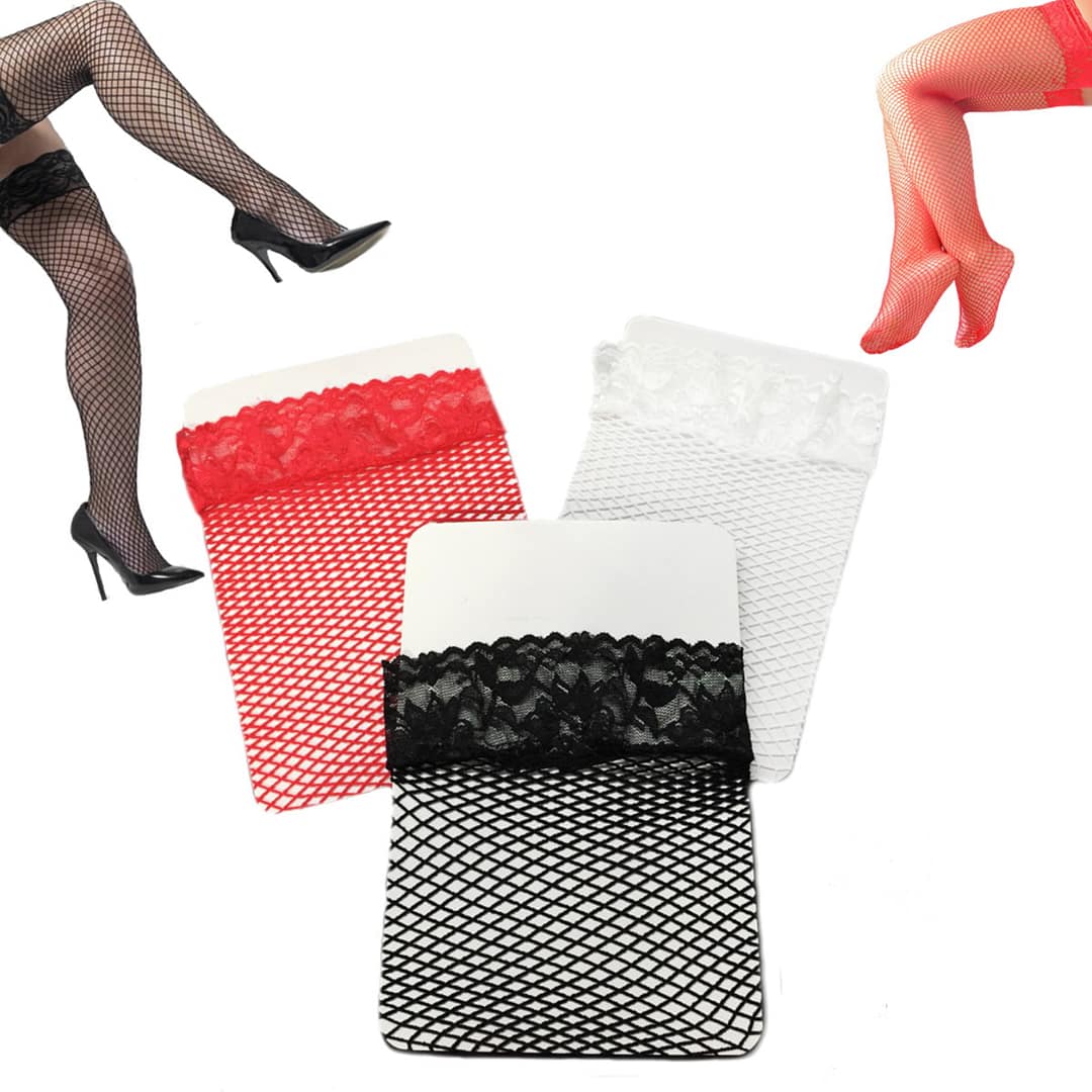 Meia Arrastão 7/8 Com Renda Perrutextil