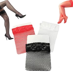 Meia Arrastão 7/8 Com Renda Perrutextil