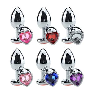Plug Anal Coração Com Pedra Em Alumínio General Import