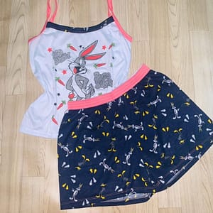 Pijama Baby Doll Em Malha Estampado