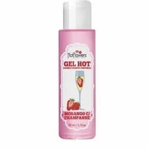 Gel Hot Morango Com Champanhe 35 mL HotFlowers