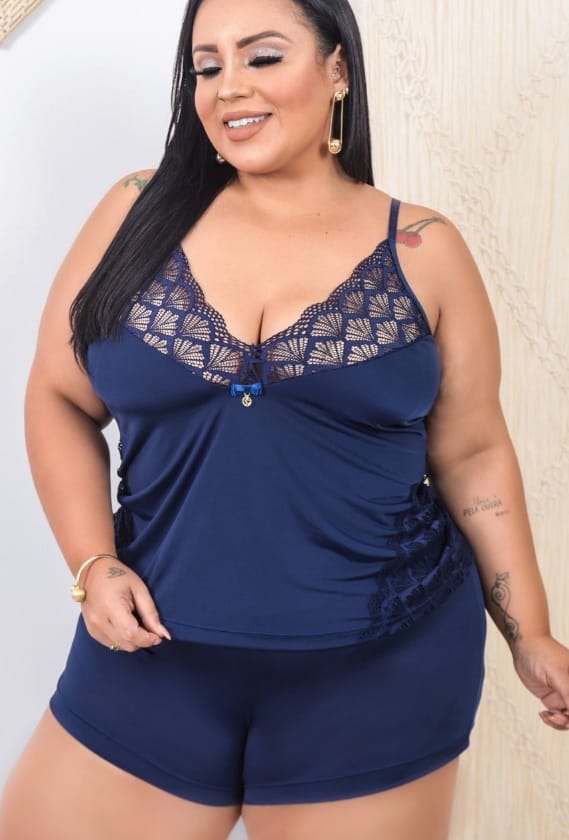 Baby Doll Sensual Sem Bojo Em Liganete E Renda