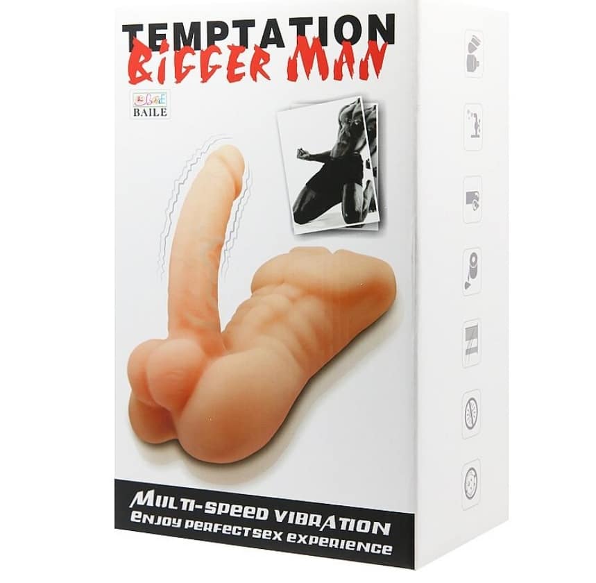 Prótese com Formato de Corpo e Vibrador Bigger Man