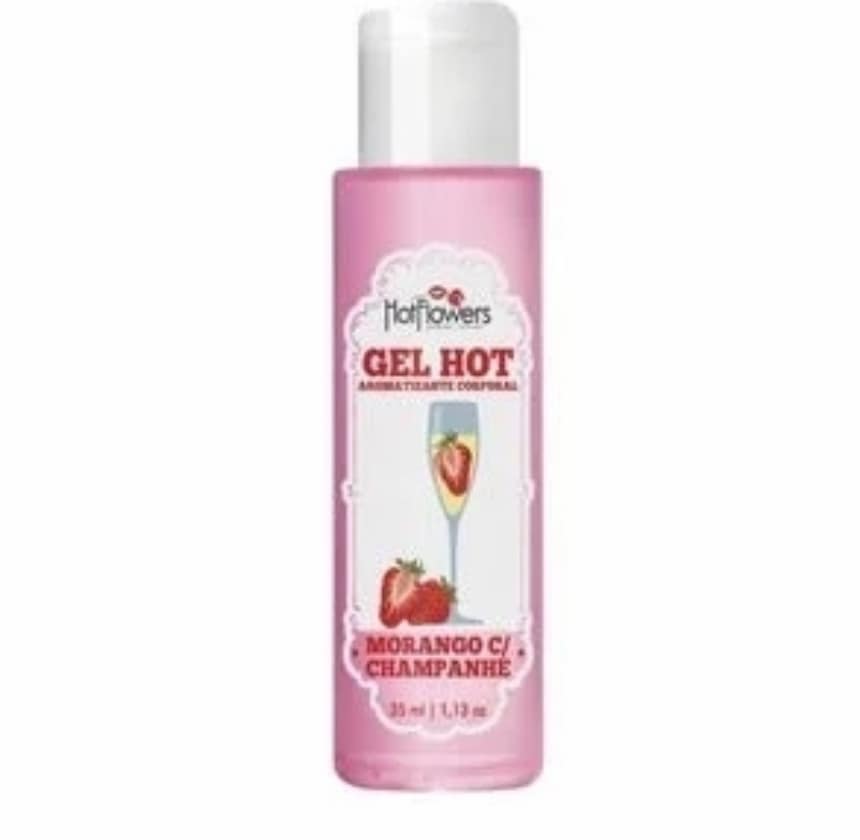 Gel Hot Morango Com Champanhe 35 mL HotFlowers